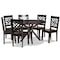 Baxton Studio Ela Modern and Contemporary Dark Brown Finished Wood 7-Piece Dining Set 183-11430-10894-Zoro - alternate 1